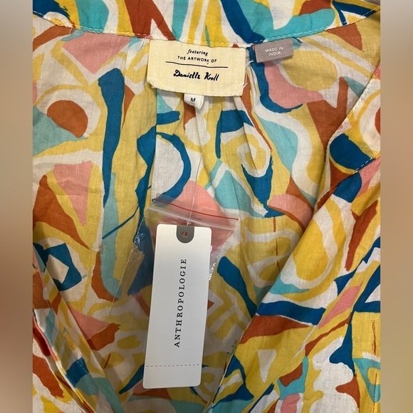 Anthropologie Danielle Kroll Brooklynite Abstract Geometric Oversized Top - Picture 6 of 11